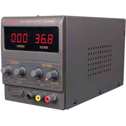 منبع تغذیه یاکسون مدل YX-305D ولتاژ ۰ تا ۳۰ ولت و جریان ۰ تا ۵ آمپر(کارکرده )